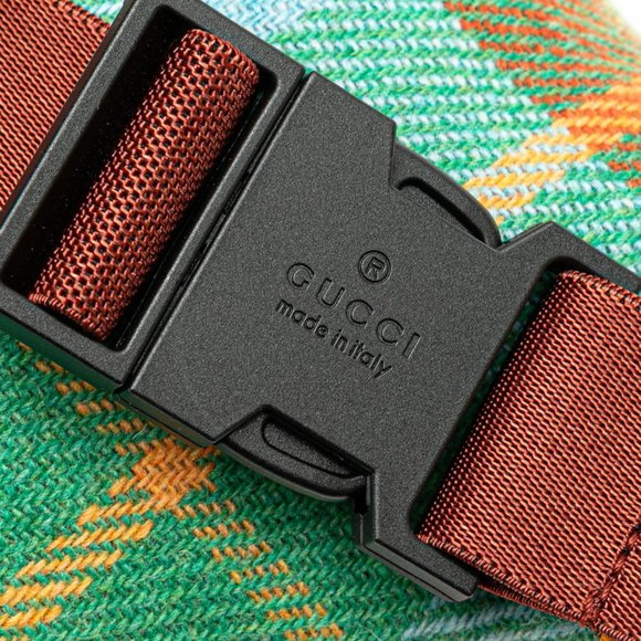 Gucci Children's Check Star Waist Bag 502095 in Green Multicolor Canvas and L... - Picture 6 of 10